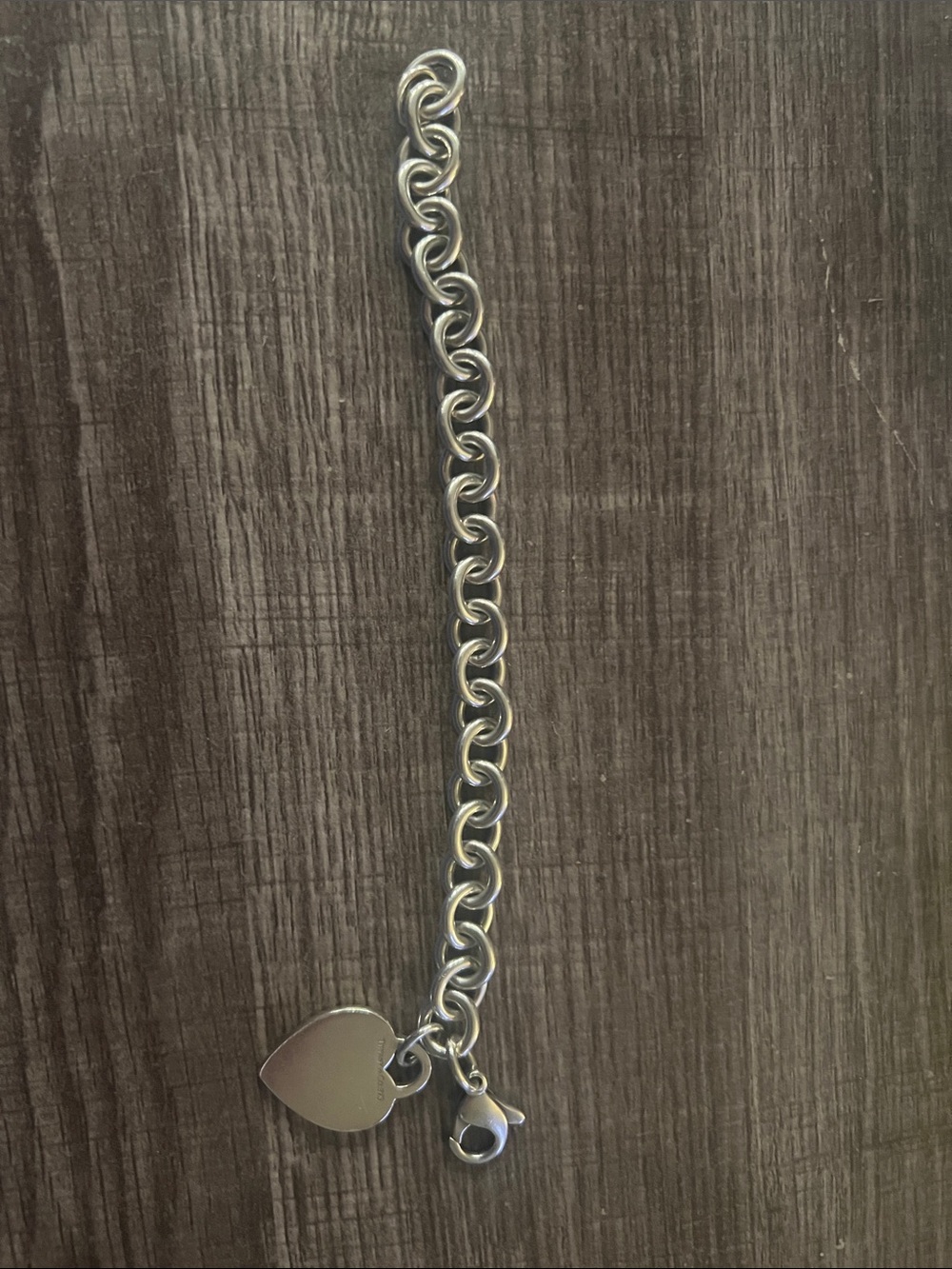 Tiffany & Co. Silver Heart Charm Chain Bracelet - Silver